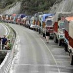 Several Vehicles Stranded At Jammu-Srinagar NH Following Landslide